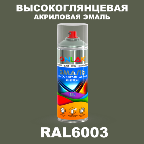 Высокоглянцевая акриловая эмаль ONLAK, цвет RAL6003, спрей 520мл