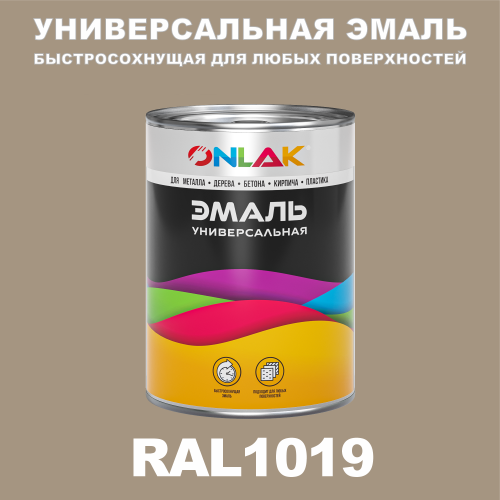 Универсальная быстросохнущая эмаль ONLAK, цвет RAL1019, в комплекте с растворителем
