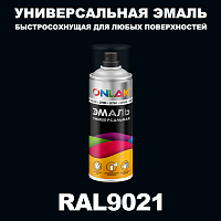 Универсальная быстросохнущая эмаль ONLAK, цвет RAL9021, спрей 400мл