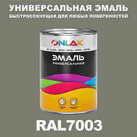 Универсальная быстросохнущая эмаль ONLAK, цвет RAL7003, в комплекте с растворителем