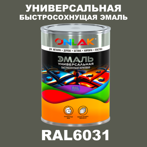 Универсальная быстросохнущая эмаль ONLAK, цвет RAL6031, в комплекте с растворителем