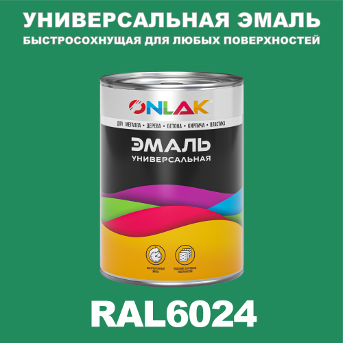 Универсальная быстросохнущая эмаль ONLAK, цвет RAL6024, в комплекте с растворителем