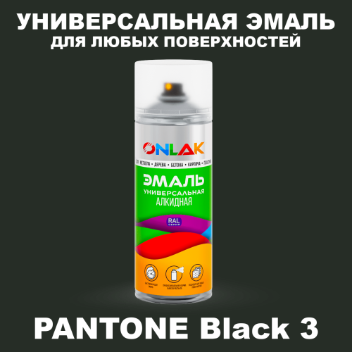 Аэрозольная краска ONLAK, цвет PANTONE Black 3 C, спрей 520мл