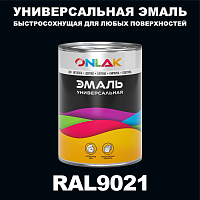 Универсальная быстросохнущая эмаль ONLAK, цвет RAL9021, в комплекте с растворителем