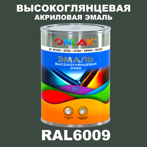 Высокоглянцевая акриловая 2К эмаль ONLAK, цвет RAL6009, в комплекте с отвердителем