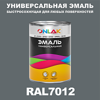 Универсальная быстросохнущая эмаль ONLAK, цвет RAL7012, в комплекте с растворителем
