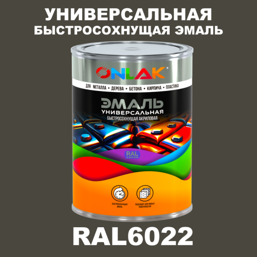 Универсальная быстросохнущая эмаль ONLAK, цвет RAL6022, в комплекте с растворителем