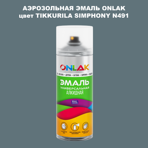 Аэрозольная краска ONLAK, цвет TIKKURILA SYMPHONY N491, спрей 520мл