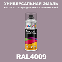 Универсальная быстросохнущая эмаль ONLAK, цвет RAL4009, спрей 400мл