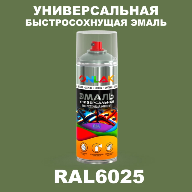 Универсальная быстросохнущая эмаль ONLAK, цвет RAL6025, спрей 520мл ONLAK.RU - Лакокрасочные технологии