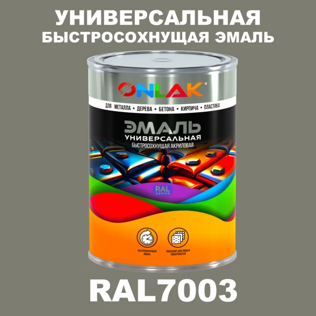 Универсальная быстросохнущая эмаль ONLAK, цвет RAL7003, в комплекте с растворителем ONLAK.RU - Лакокрасочные технологии