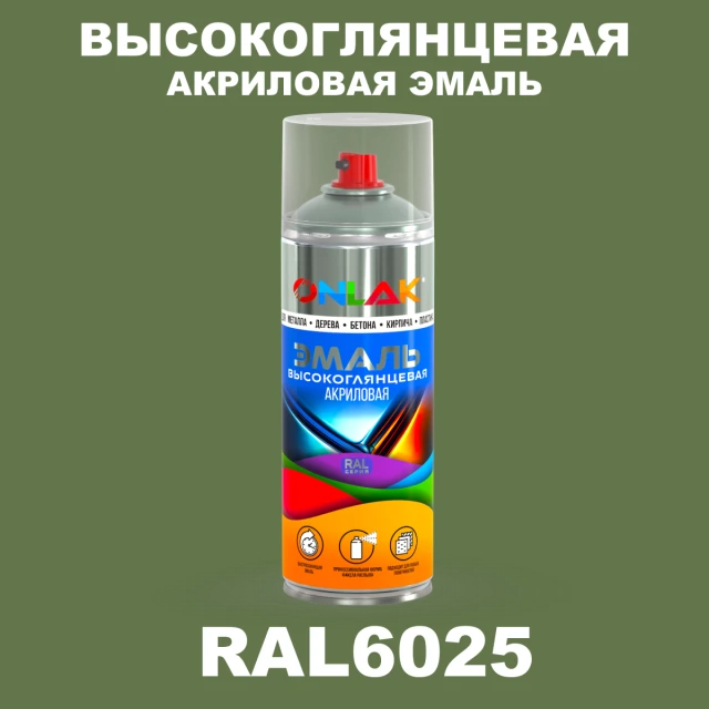 Высокоглянцевая акриловая эмаль ONLAK, цвет RAL6025, спрей 520мл ONLAK.RU - Лакокрасочные технологии