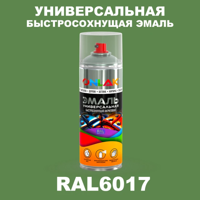Универсальная быстросохнущая эмаль ONLAK, цвет RAL6017, спрей 520мл ONLAK.RU - Лакокрасочные технологии