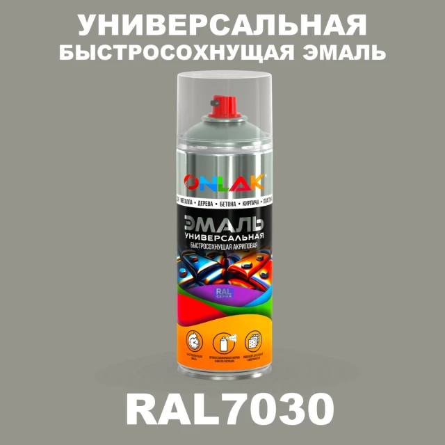 Универсальная быстросохнущая эмаль ONLAK, цвет RAL7030, спрей 520мл ONLAK.RU - Лакокрасочные технологии