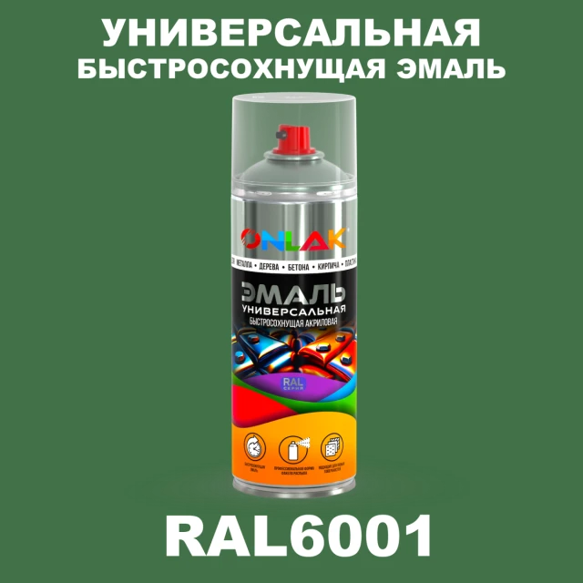 Универсальная быстросохнущая эмаль ONLAK, цвет RAL6001, спрей 520мл ONLAK.RU - Лакокрасочные технологии