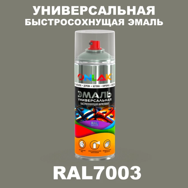 Универсальная быстросохнущая эмаль ONLAK, цвет RAL7003, спрей 520мл ONLAK.RU - Лакокрасочные технологии