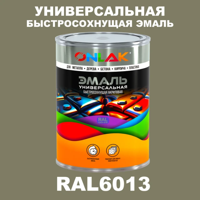 Универсальная быстросохнущая эмаль ONLAK, цвет RAL6013, в комплекте с растворителем ONLAK.RU - Лакокрасочные технологии